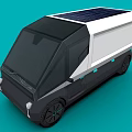 Modern Solar Powered Electric Truck Design With White Exterior And Solar Panels