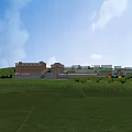 School Building Exterior Architecture With Multistory Design Large Windows Traditional Roof And Stone Steps Plaza