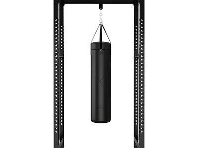 Black Boxing Training Sports Equipment With Hanging Bag And Metal Frame Stand 3d model