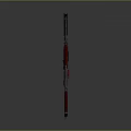 Modern Black and Red Assault Rifles with Magazines and Reflection on Gray Surface