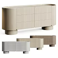 Modern Entryway Cabinet Sideboard Design With Light Wood Gray Finish And Cylindrical Legs