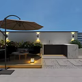 Modern Courtyard Garden Decor With Cozy Outdoor Seating Area And Lush Green Plants Design