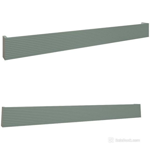 Gray Vertical Striped Two-Piece Bathroom Cabinet Rack for Storage and Organization 3d model 