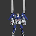 Game Movie Character Blue And White Mech With Large Back Cannons Mechanical Design