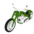 Green and Silver Motorcycle Modern Streamlined Design with Large Wheels Chrome Accents and Stylish Seat