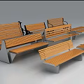Wooden Outdoor Benches with Metal Frames Modern Design for Park Garden Use