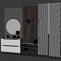 Modern porch aisle corridor cabinet mirror 3d model