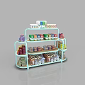 Multi Layer Colorful Retail Display Shelves for Store Merchandise Snacks 3d model