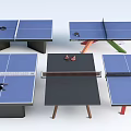 Various Ping Pong Tables with Different Styles as Sports Equipment Selection 3d model