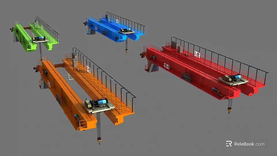 Industrial Equipment Bridge Cranes In Multiple Colors For Heavy Duty Lifting Operations 3d model 