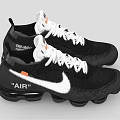 Nike Air Black Running Shoes With White Swoosh Logo Mesh Upper And Air Cushion Sole
