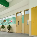 School Science Classroom Area With Periodic Table Wall Decor Experiment Illustrations And Green Plants