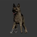 Cybernetic German Shepherd Dog With Mechanical Armor And Robotic Legs