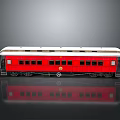 Red Train Carriage Model With White Roof And Multiple Windows On Smooth Surface