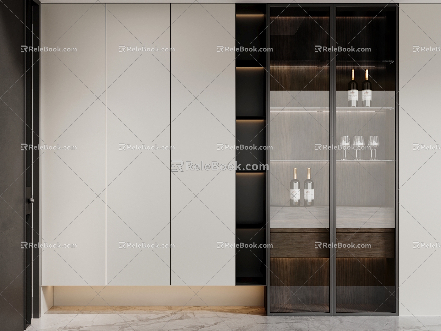 Entrance Cabinet Shoe Cabinet Wine Cabinet 3d model