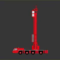 Red Mobile Construction Crane With Telescopic Boom And Hydraulic Lifting System 3d model