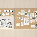 Two Creative Cork Boards With Photos Cards Notes And Decorative Items