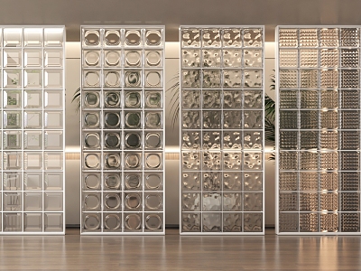 glass brick partition hollow glass brick 3d model