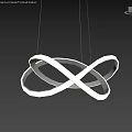 Modern LED Chandelier With Infinity Loop Design And Metallic Finish On Dark Wall