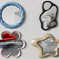Decorative Modern Wall Mirrors With Twisted Irregular Flower Shaped And Star Shaped Designs