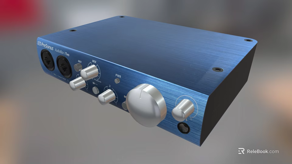 Blue Headphone Audio Device With High Quality Sound Sleek Design And Control Knobs 3d model 