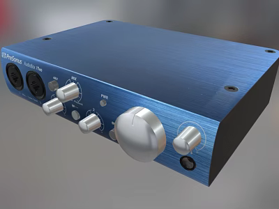 Blue Headphone Audio Device With High Quality Sound Sleek Design And Control Knobs 3d model