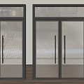 Modern Double Doors With Glass Panels And Black Metal Frames For Home Interior