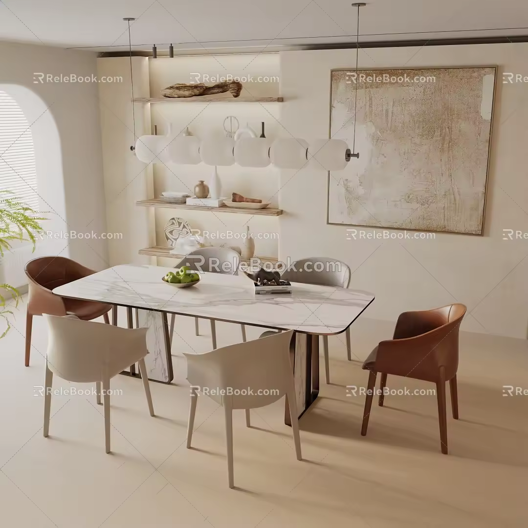 Modern table combination 3d model