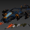 Sci-fi spaceship Starship Future Fighter Aircraft 3d model