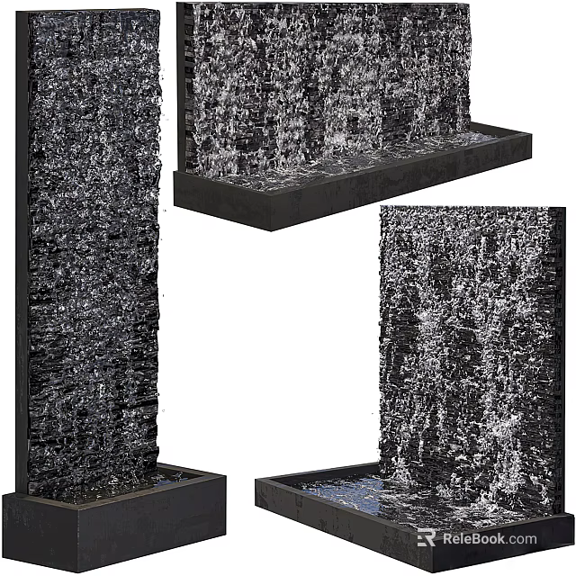 Garden Decorative Water Fountain Wall With Flowing Water Feature For Outdoor Indoor Use 3d model 