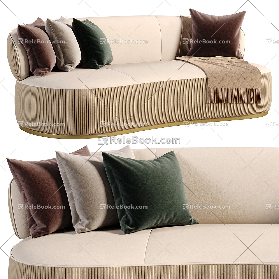 Modern Multiplayer Sofa Luxury Sofa Sofa 3d model