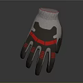 Gray And White Sports Gloves With Red Accents And Knit Wrist Design For Outdoor Use