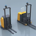 Yellow Industrial Electric Forklift Equipment With Display Screen And Control Panel