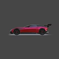 Red Sports Car With Large Rear Spoiler And Black Wheels Exterior