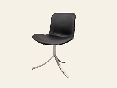 Black Leather Office Chair with Modern Swivel Base and Sturdy Metal Frame 3d model