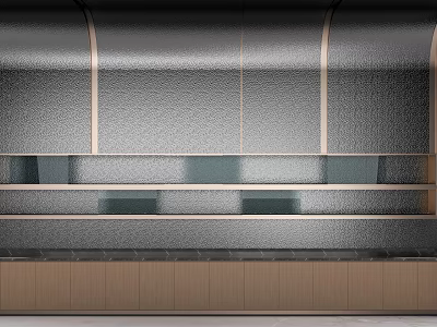 Modern Stylish Wine Cabinet With Wooden Base Metal Frame And Glass Shelves 3d model