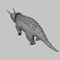 Realistic Triceratops Dinosaur Model With Textured Skin And Horned Head