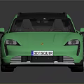 Green Porsche Electric Sports Car With Black Roof And Sleek Modern Design