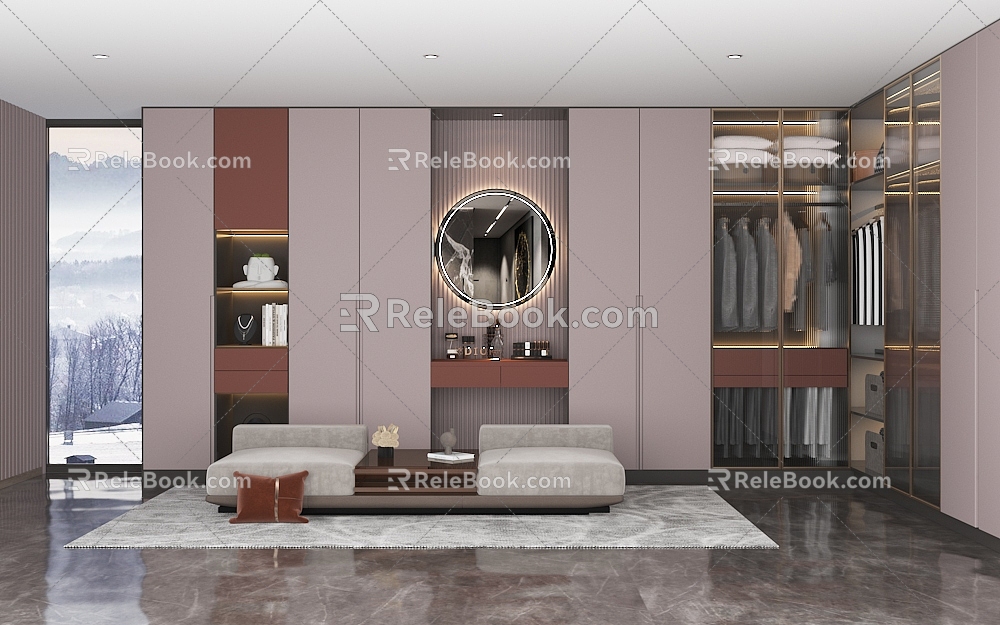 Light Luxury Cloakroom 3d model