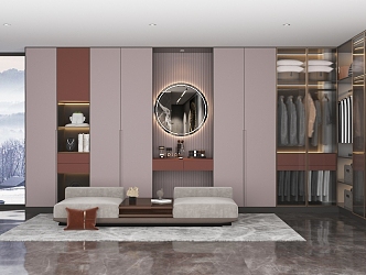 Light Luxury Cloakroom 3d model