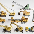 Construction Machinery Bulldozer Excavator Crane Crane 3d model