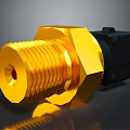 Golden Threaded Connector Component For Smartphone Digital Devices With Black Base