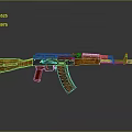 Classic Assault Rifle Weapon Featuring Wooden Stock Grip And Metal Components