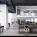 Modern Public Office Space Interior Design With CBD Signage Staircase And Work Desks