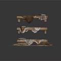 Stacked Wooden Benches With Fur Covers And Natural Hay Base Rustic Decor
