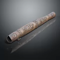 Silver Metal Long Decorative Cylindrical Container With Intricate Engraved Patterns For Daily Use 3d model