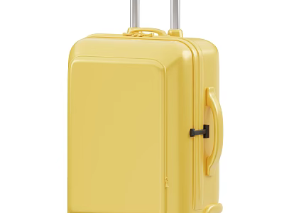 Bright Yellow Hard Shell Suitcase With Telescopic Handle And Rolling Wheels 3d model