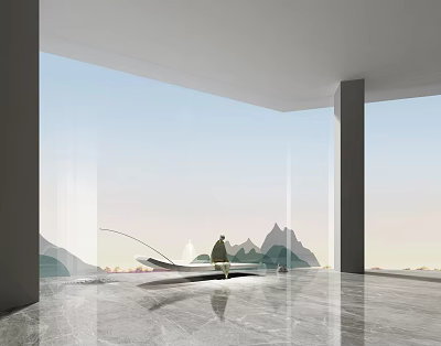 Modern public chair decoration 3d model