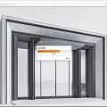 Modern Entrance Gate Design With Gray Frame And Large Glass Panels