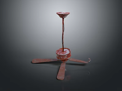 Reddish Brown Computer Cooling Fan With Efficient Blades And Stable Base Design 3d model